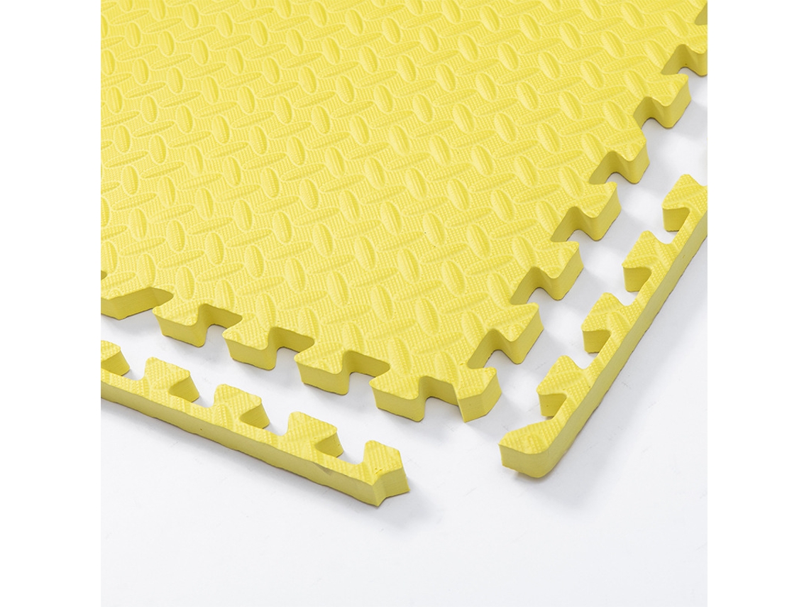 Tapete de salto Chrui - 8 peças de espuma EVA de 30x30cm, 10mm de espessura - Amarelo