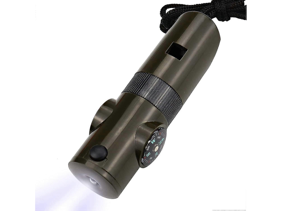 2pcs 7 Em 1 Apito De Sobrevivência Multifuncional Com Luz Led, Bússola, Tarifa, Lupa