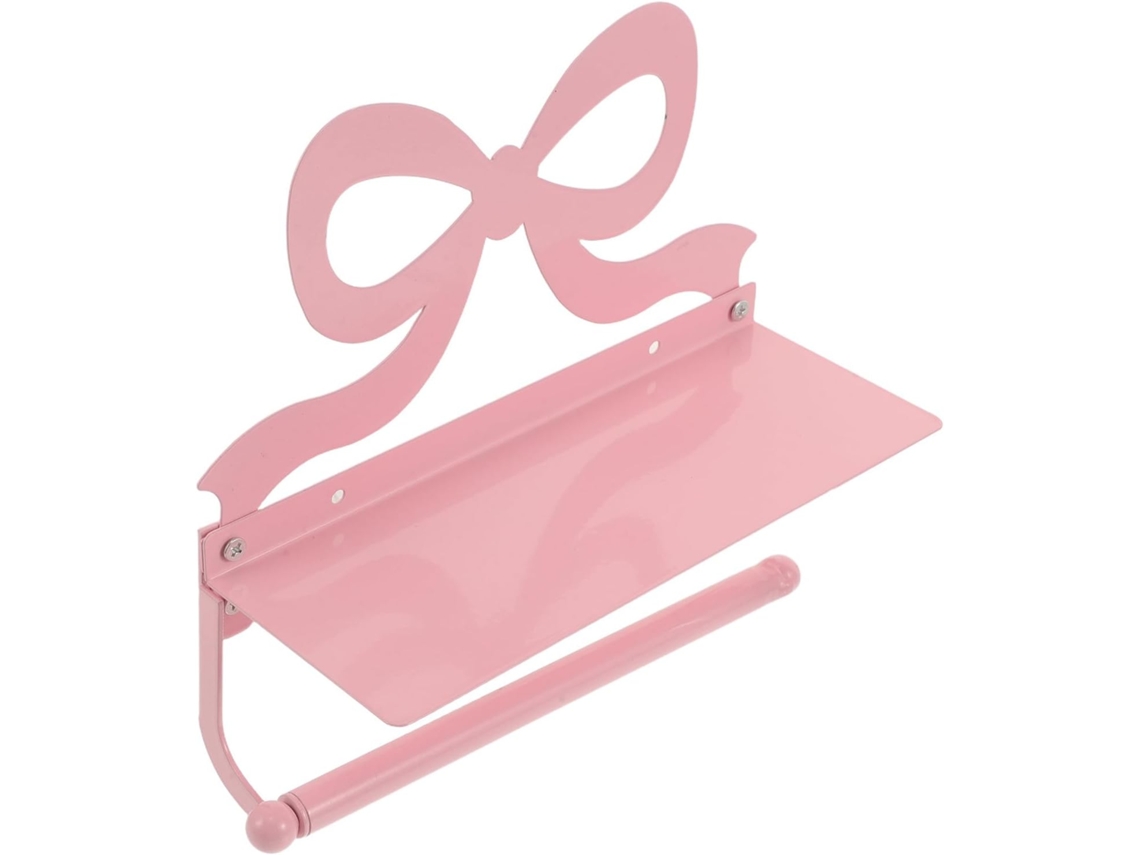 Porta Papel Higiênico Toyvian, Fácil Instalação, Rosa, Com Argola De Ferro Resistente, Design Elegante E Montado Na