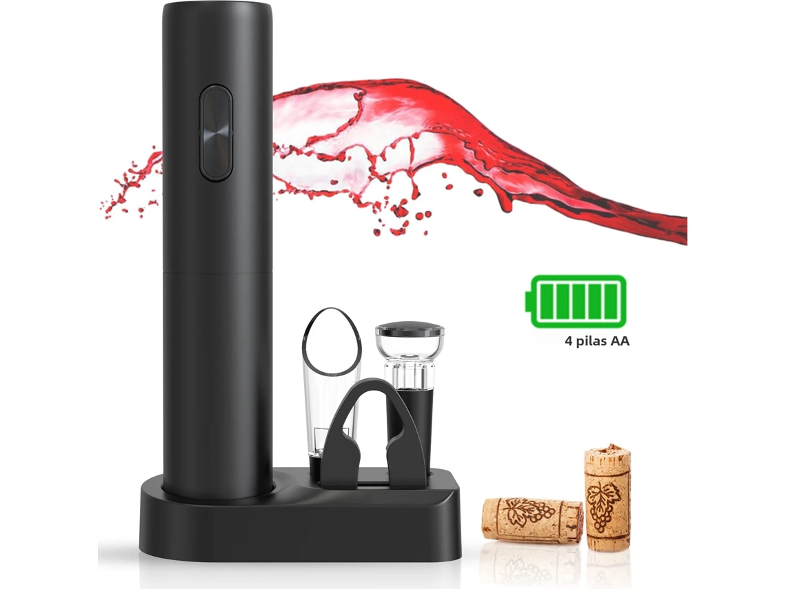 (conjunto Para Presente) Abridor De Garrafas Elétrico, Removedor Automático De Rolhas, Com Base De Armazenamento, Alimentado Por Bateria
