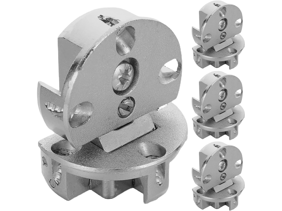 Conjunto De 4 Dobradiças Articuladas Em Liga Zinco Prateada Com Borda