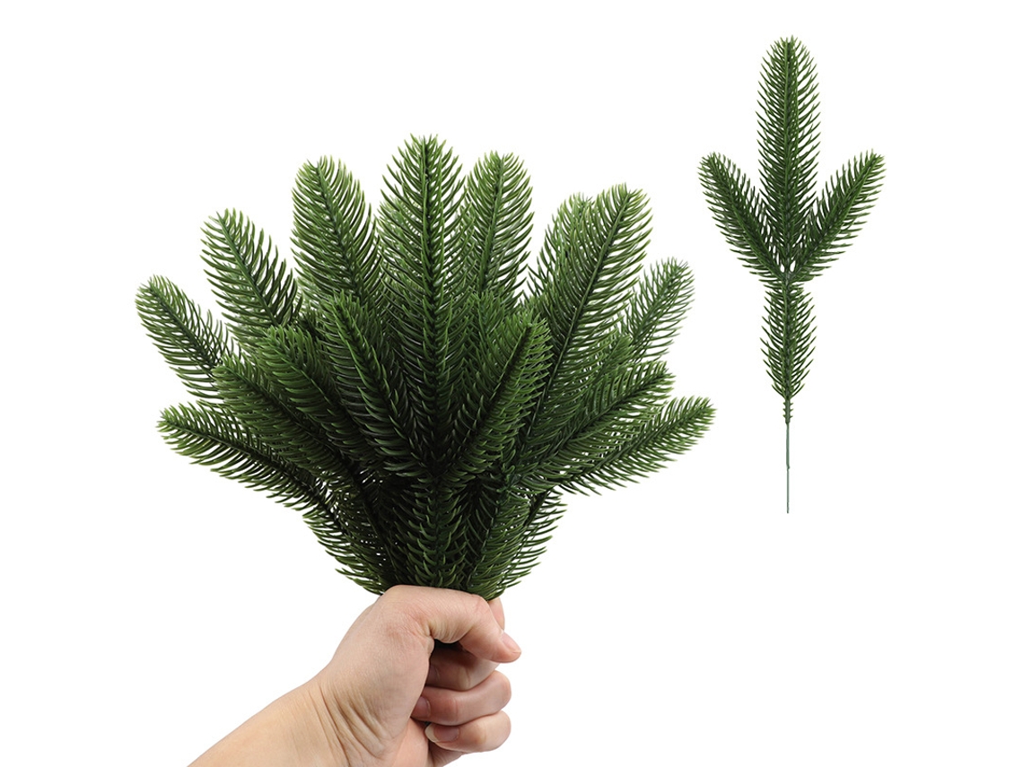 24 Peças de Galhos Pinheiro Artificiais, Plantas Verdes, Agulhas de Pinheiro, Acessórios para Faça Você Mesmo BRILVIBERA