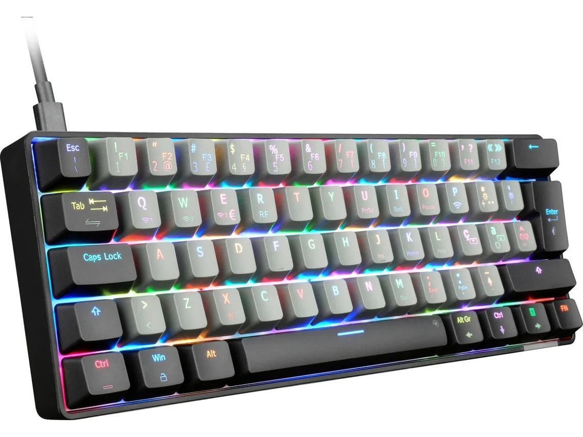Mini Teclado Tri-Mode N'PLAY Conquer 4.0 (Outlet Grade A - Mecânico - Preto)