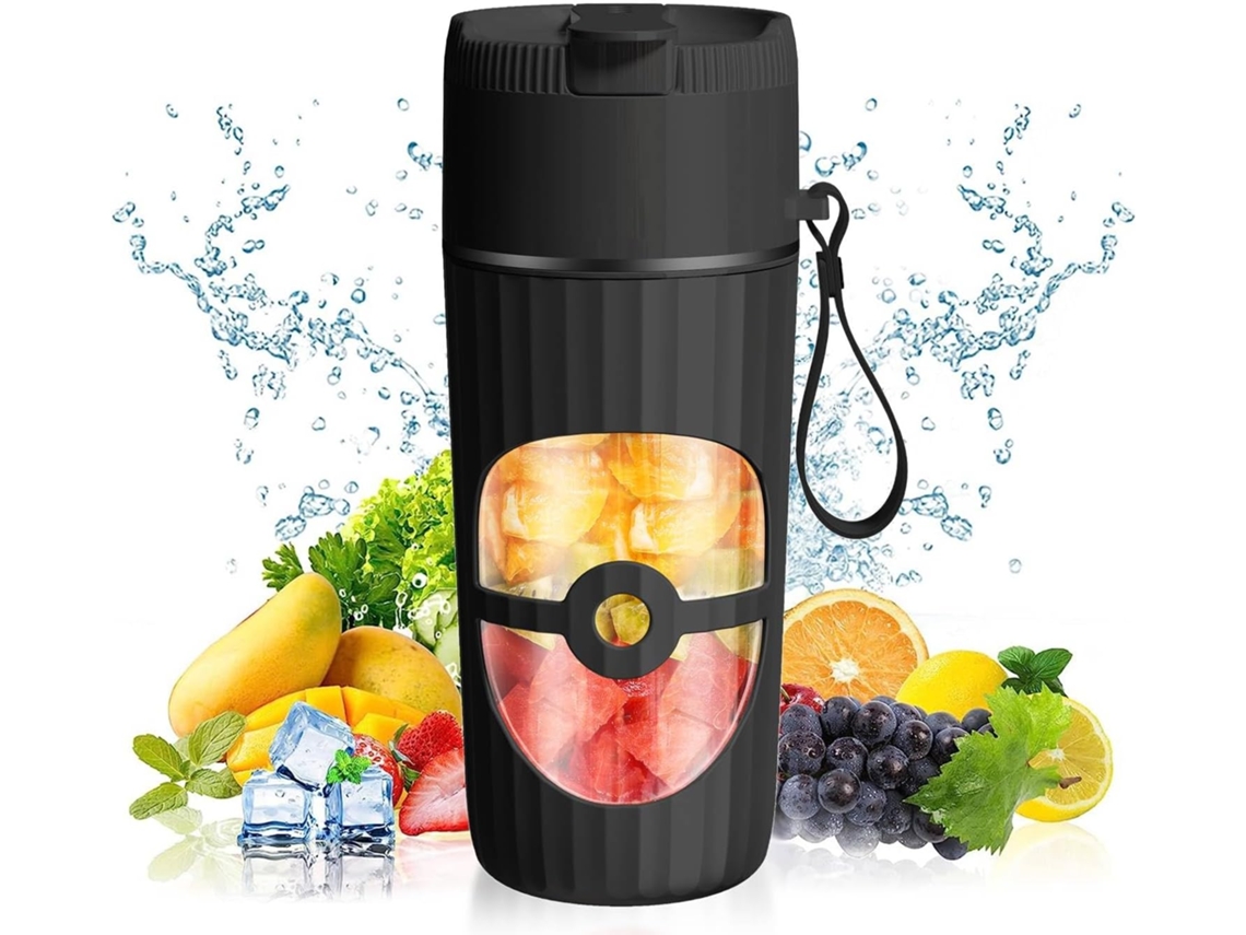 Liquidificador Portátil YUYSAN para Usb c 450ml 8 Lâminas Preto