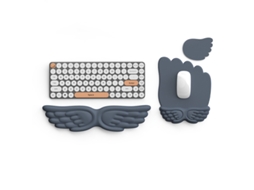 Conjunto De Descanso De Pulso Para Mouse E Teclado  (Cinza Azul) CHRUI