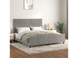 Vidaxl Estrutura De Cama Sem Colchão 160x200 Cm Veludo Cinzento-claro