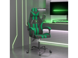 Vidaxl Cadeira Gaming Couro Artificial Preto E Verde