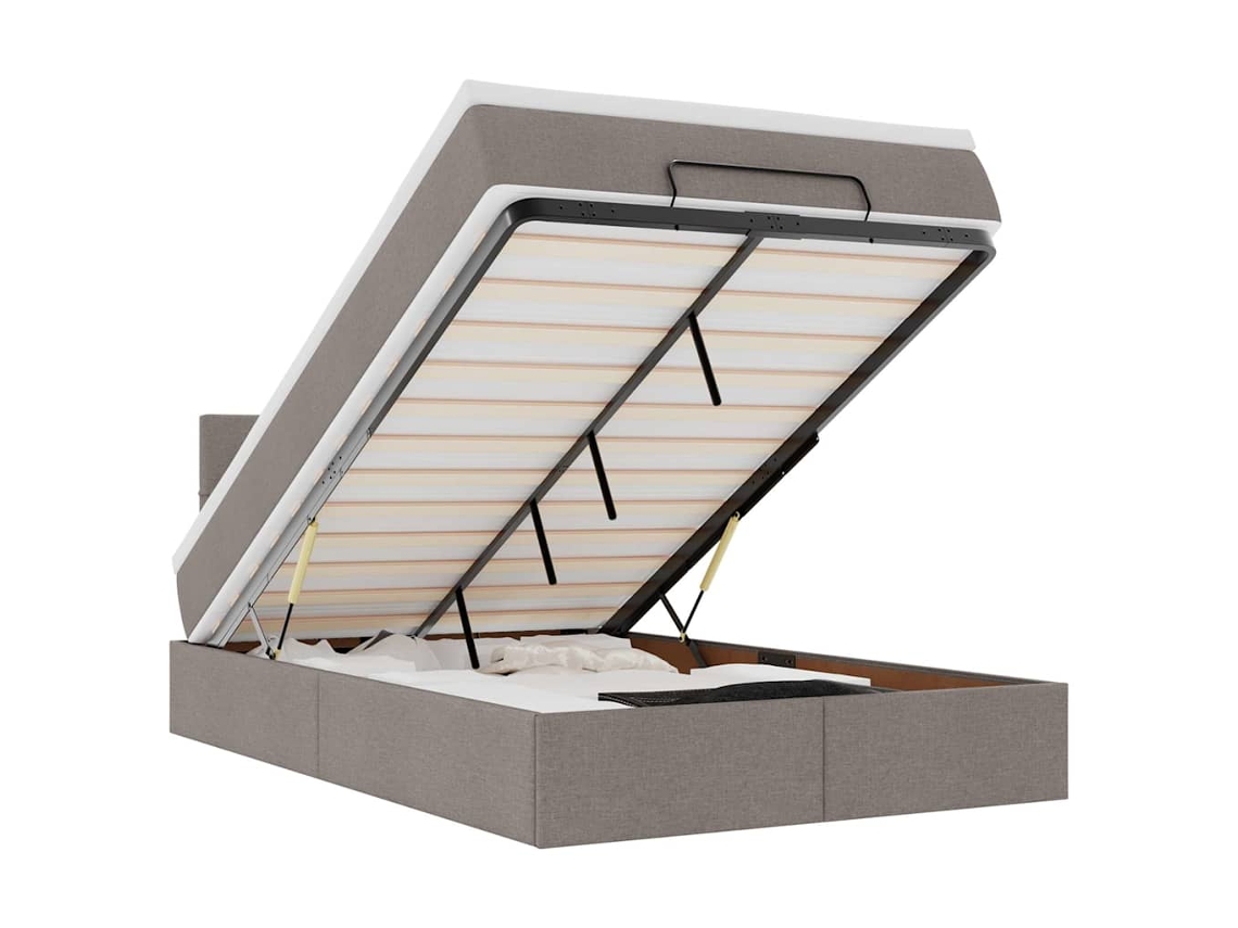 Ottoman Bed, Ottoman Beds Vidaxl Cinzento-acastanhado Tecido (120 X 190 Cm)