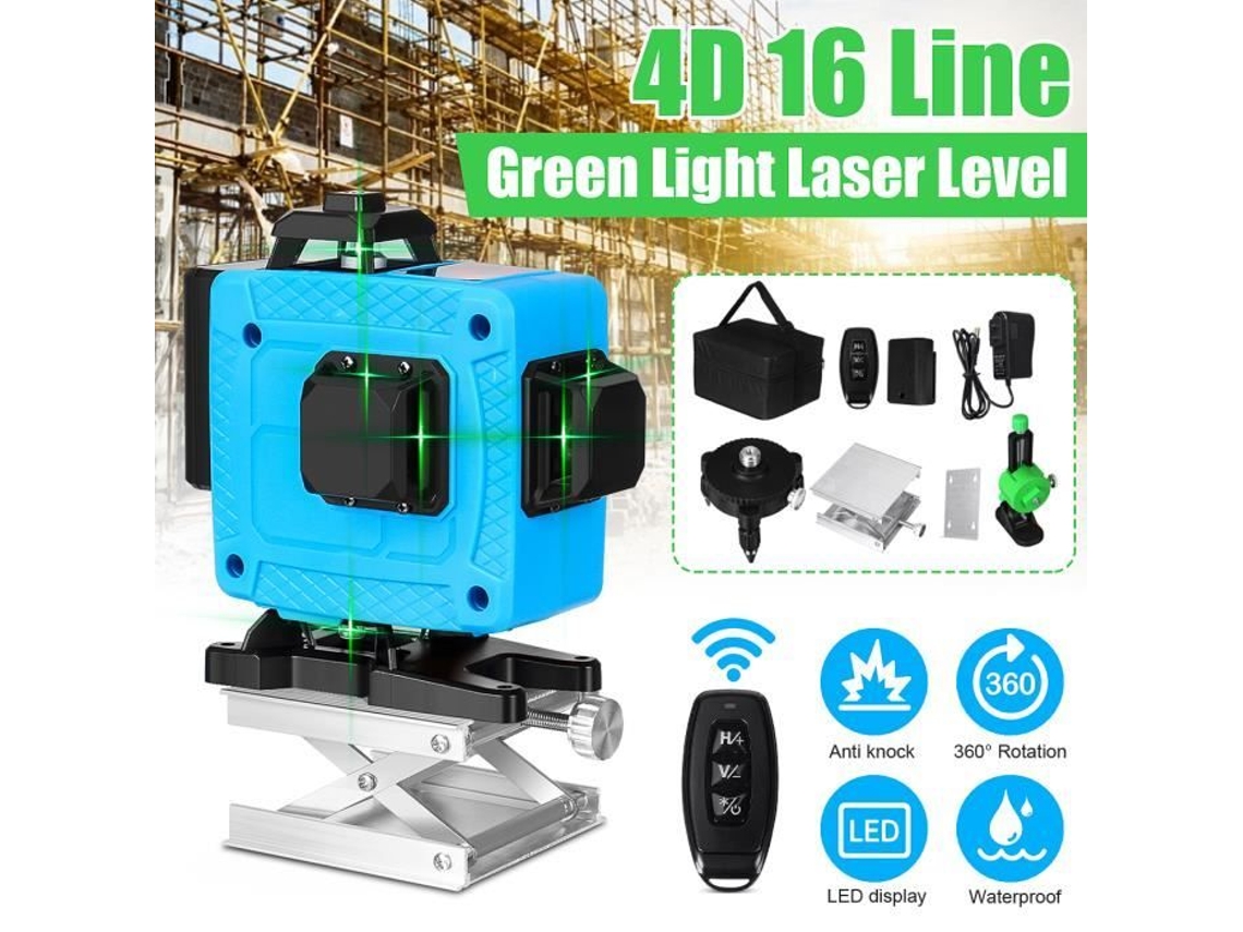 Laser automático 4D nível 16 linhas suporte controle remoto carregador UE TEMPSA