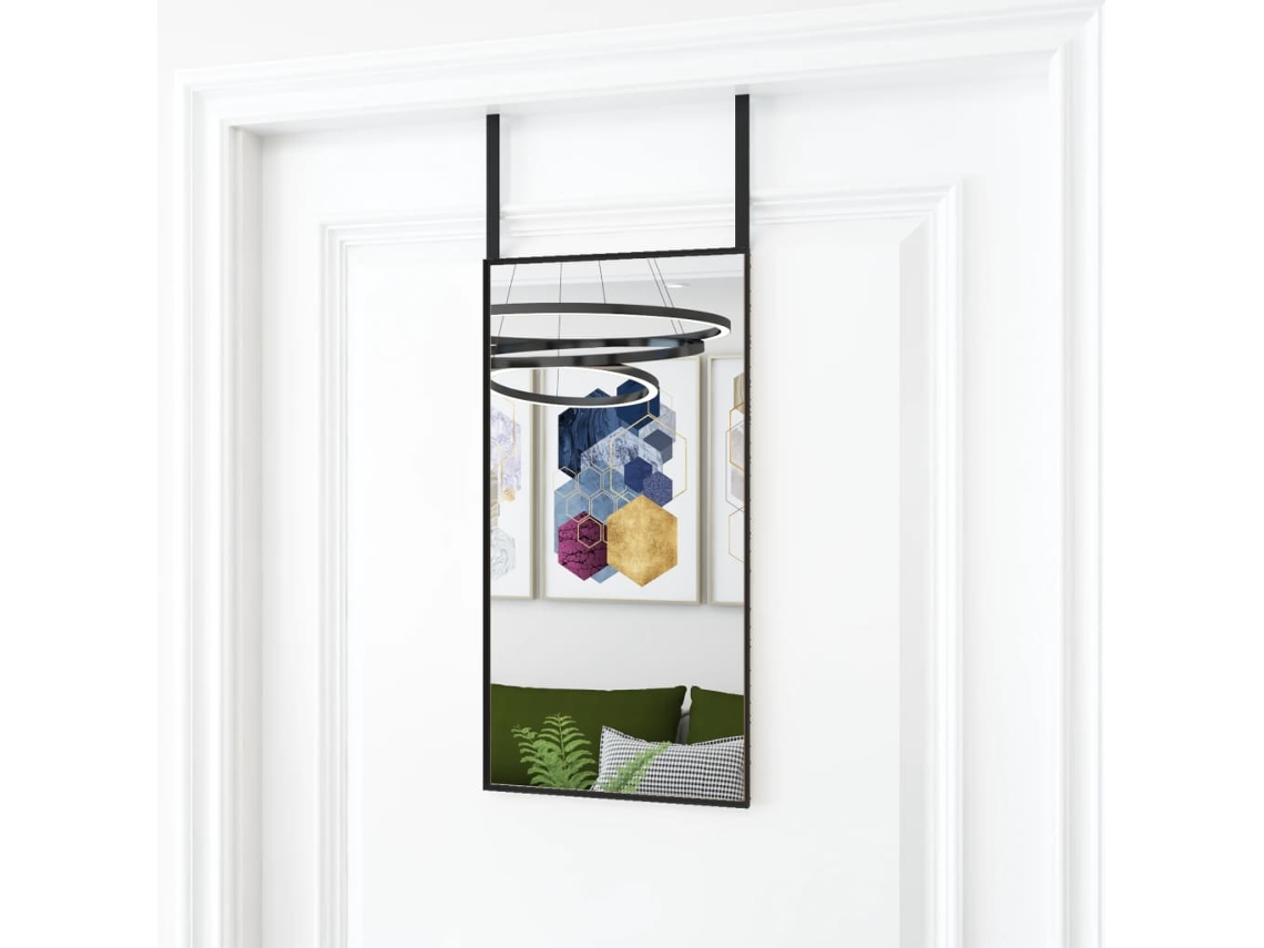 Vidaxl Espelho Para Porta 30x60 Cm Vidro E Alumínio Preto