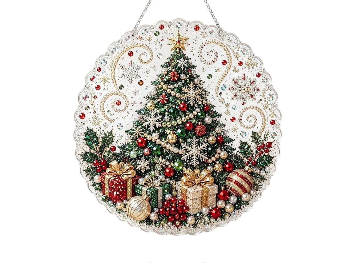 Kit De Pintura Com Pérolas E Diamantes De Natal, Decoração De Janela Diy Para Iniciantes - 8 Polegadas - C