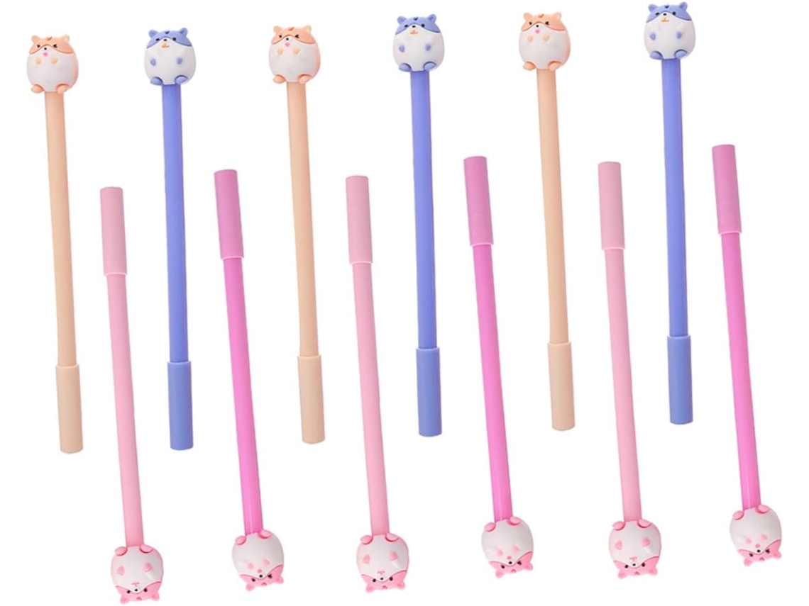 Conjunto De 12 Canetas Em Gel Lalafina Com Design Adorável Hamster,