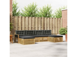 Vidaxl Conjunto De Sofás Para Exterior 6 Unid. Branco E Antracite