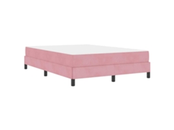 Conjunto 1 Cama Box Vidaxl Rosa Tecido (160 X 200 Cm)