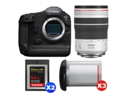 Eos R1 + Rf 70 200mm F/4 L Is Usm + 2 Sandisk 64gb Extreme Pro Cfexpress Type B + 3 Canon Lp e19 + Ebook “20 Dicas para Fotos Que Impressionam” CANON