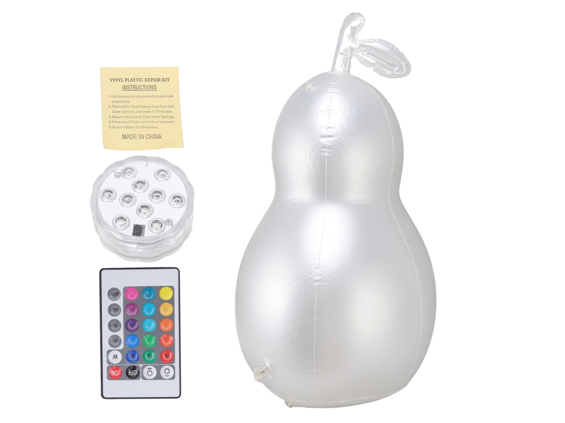 Bola inflável iluminada forma abacate controle remoto à prova d'água para festas | S/MARCA