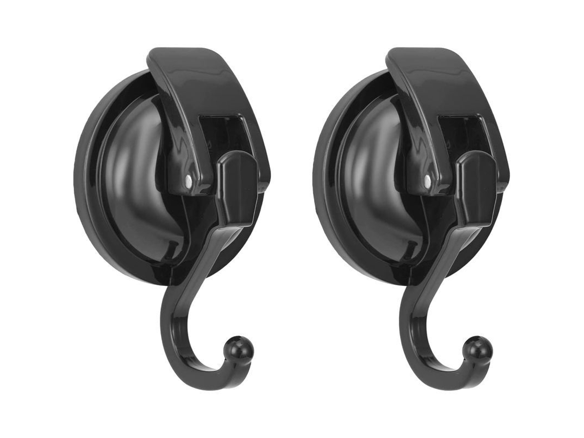 Suporte de Aro com Copo de Vácuo para Cozinha Banheiro e Organização 2 Pack Preto