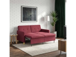 Vidaxl Sofá-cama Retrátil Vinho Vermelho Tecido