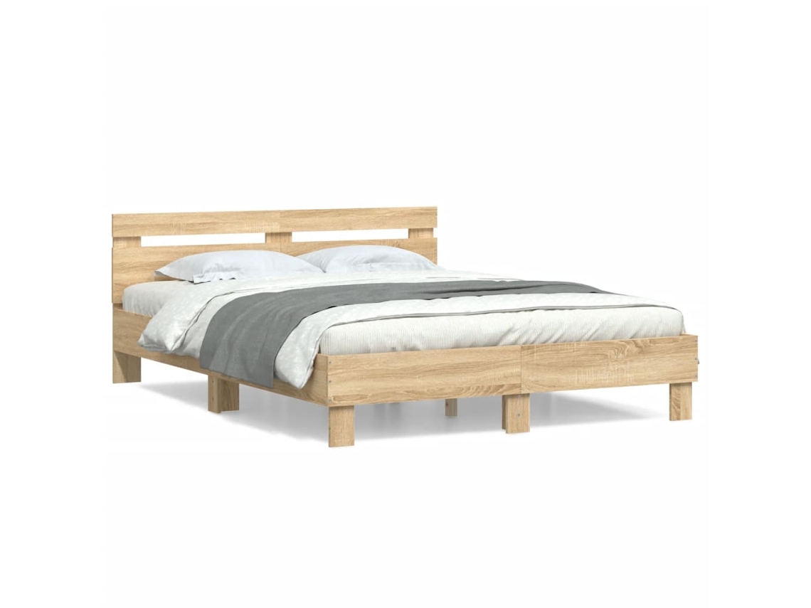 Bed Frame, Bed Frames Vidaxl Marrom Madeira Processada (150 X 200 Cm)