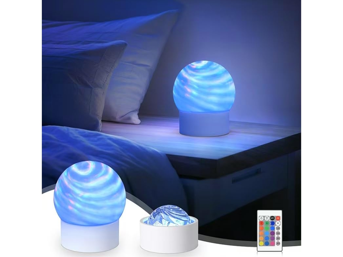Projetor De Luz Galáctica 2 Em 1, Projetor De Ondas Oceânicas Com 15 Cores, Projetor De Aurora Boreal Recarregável Via Usb Com Controle Remoto