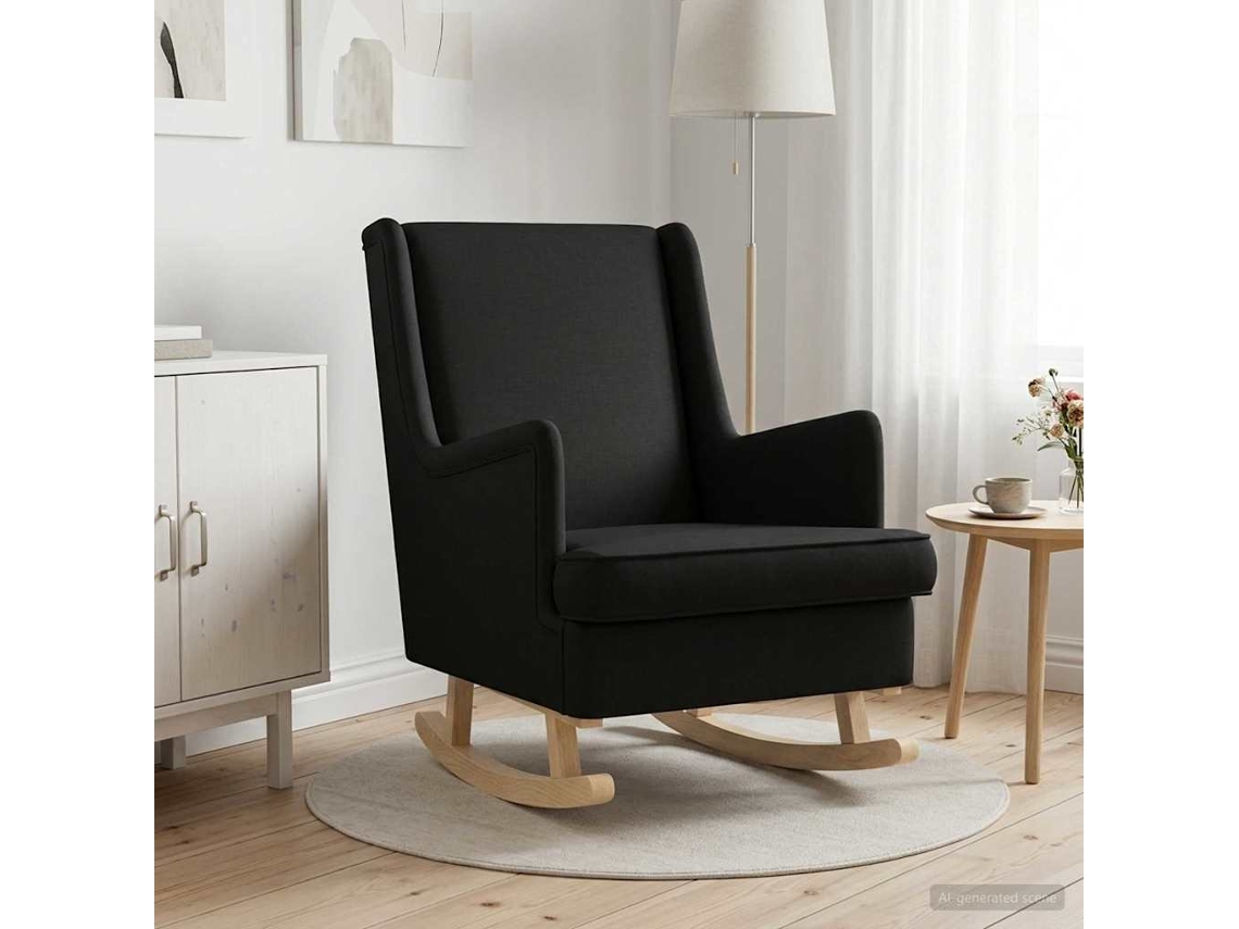 Vidaxl Cadeira De Baloiço Preto 62 X 80 X 85 Cm Tecido