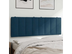 Vidaxl Almofadão De Cabeceira Hanko 120 Cm Veludo Azul