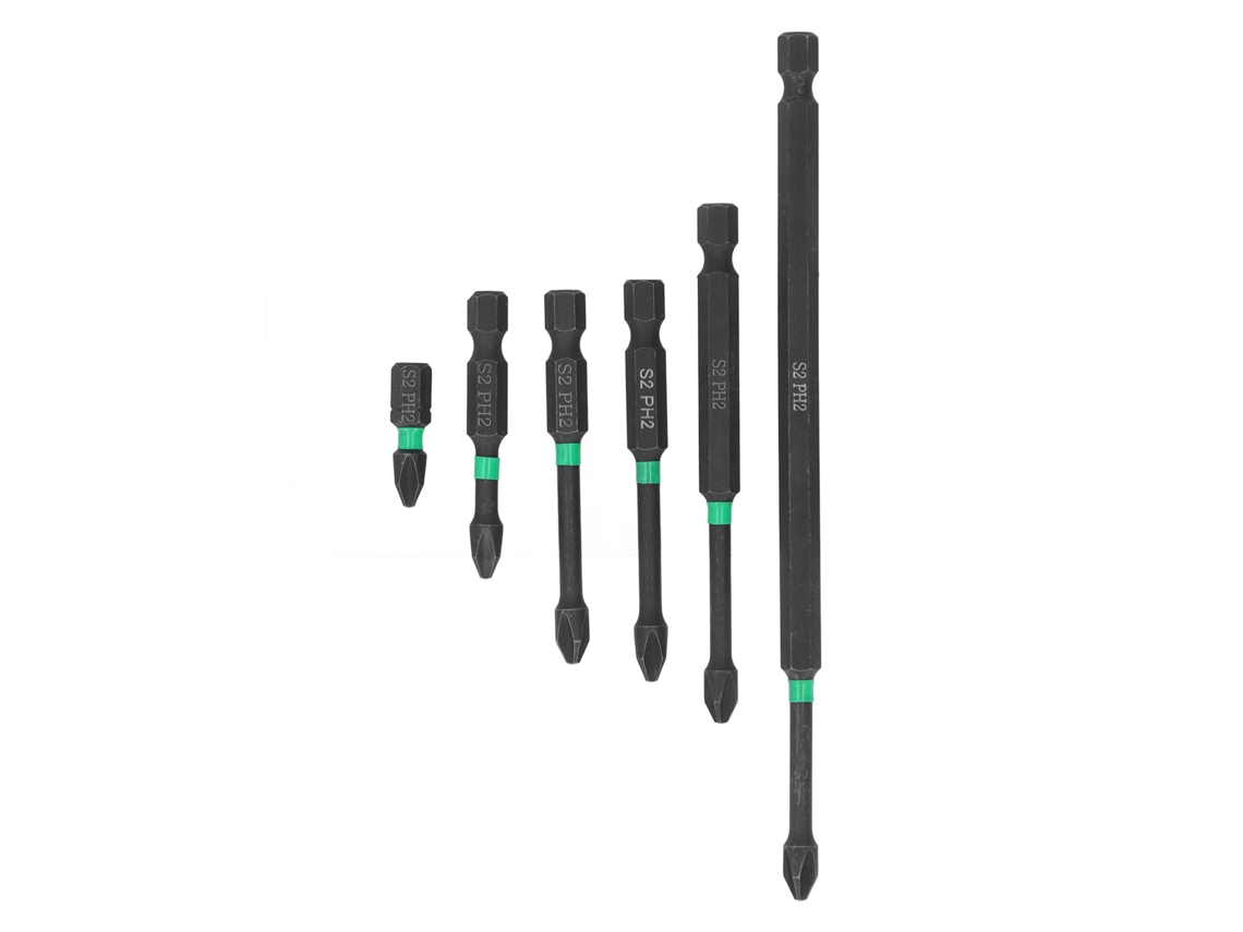 6pcs Bits Chave De Fenda Ph2 S2 Aço Liga Hexagonal Shank Magnético Para Manutenção