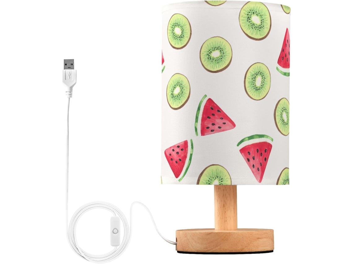 Abajur De Cabeceira Em Aquarela Melancia Com Porta Usb, Sem Necessidade De Lâmpada, Luz Led Quente Para Quarto, Sala De