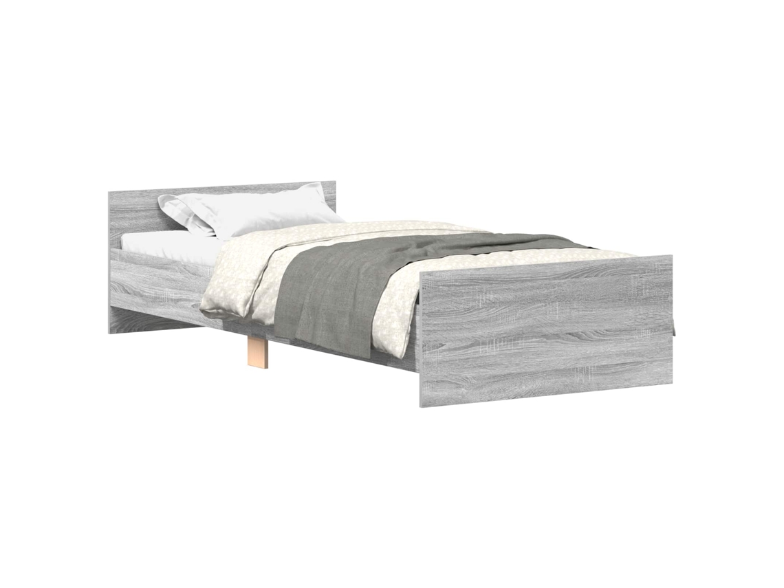 Estrutura de Cama com Cabeceira Sonoma Cinzento MAISON EXCLUSIVE (80x200 cm)