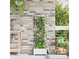 Vidaxl Vaso De Jardim Branco 40 X 40 X 125,5 Cm Pp