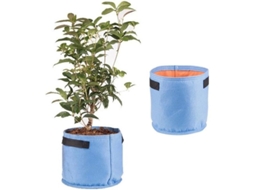 Conjunto de 2 sacos de plantio com alça para tomates e batatas, 25x20cm, azuis, para jardinagem de vegetais.