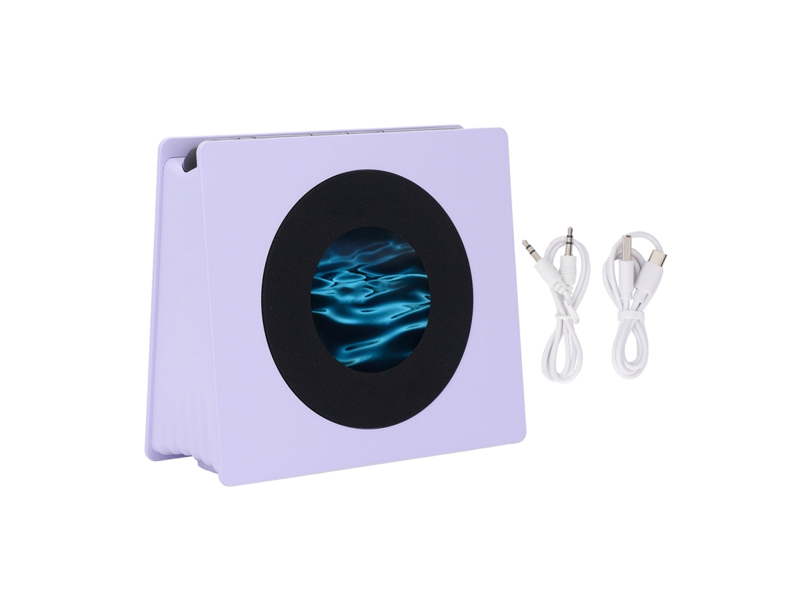 Altavoz De Ruído Branco Com Tela Hd, Despertador, Luz Noturna E Visualização De Letras Dinâmicas Para Mesa De Noite Roxa