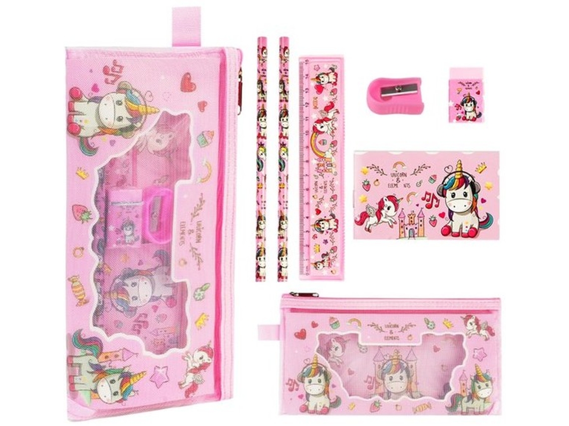 Set De Escrita De Unicornio 7-peças - Presente Completo Para Crianças