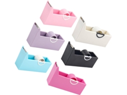 Conjunto de 6 dispensadores compactos e antiderrapantes Fita Adesiva para trabalhos manuais de mesa, cortadores ABS E.