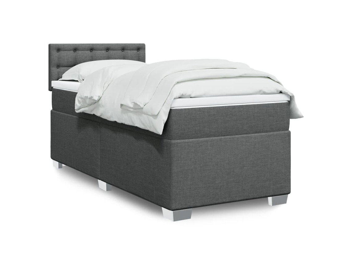 Vidaxl Cama com Molas/colchão 80x200 Cm Tecido Cinzento escuro
