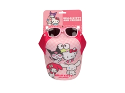 Conjunto Hello Kitty E Amigos Com Chapéu Xadrez Rosa E Óculos Para Meninas 85188