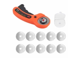 Kit de Cortador de Tecido HURRISE Cortador de Tecido Manual Placa Redonda com Lâminas Sobressalentes para Costura de Couro 10 Lâminas