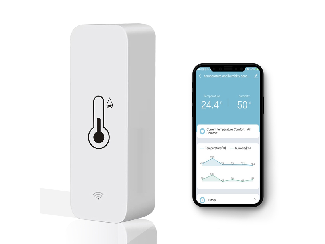 1x Tuya Wifi Sensor De Temperatura E Umidade Termômetro Higrômetro Interno Gsl Aquaforge