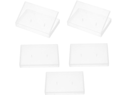 Conjunto De 5 Caixas Organizadoras Para Fitas Cassete, Transparentes Com Bordas Quadradas, Resistent Gokoco
