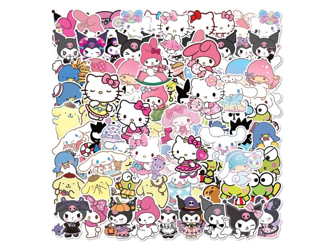 Adesivos Fofos Variados Da Sanrio, Cinnamoroll, Hello Kitty E Kuromi Para Decorar Celulares, Malas, Laptops E Guitarras. Brilvibera