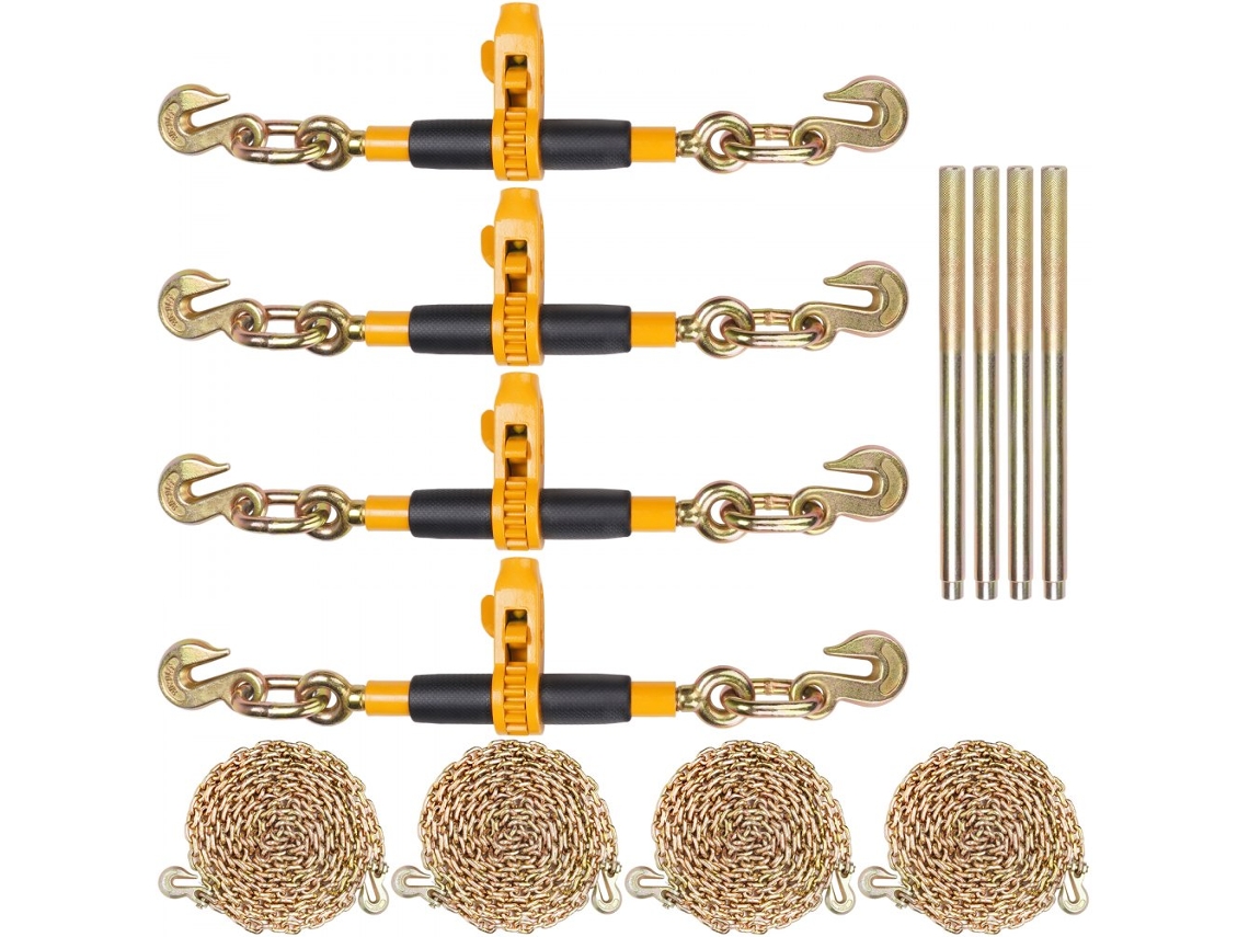 Conjunto De 4 Tensores De Corrente G80 Com Cliquete E Catraca Para Carga Até 3220 Kg Tekmaquinas