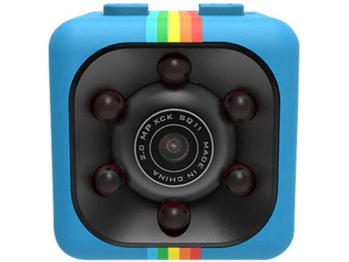 Câmera de segurança Bestvite Mini HD 1080p com visão noturna e detecção de movimento (azul)