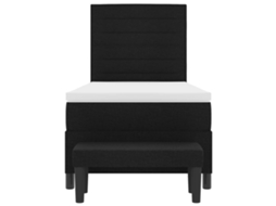 Cama Box com Cabeceira Preto 90 X 190 Cm Tecido MAISON EXCLUSIVE