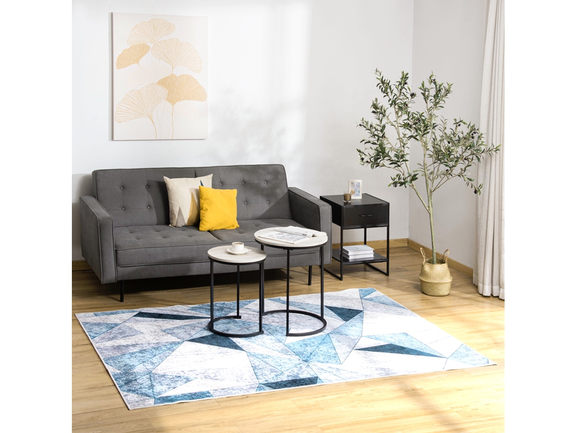 Tapete Geométrico Multicor Antiderrapante 230x160cm, Ideal para Sala de Estar, Dormitório, Escritório e Estúdio Design Moderno