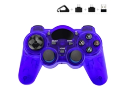 Comando  Joystick Wireless 2.8g Adequado Para Smartphones Tablets E Caixas De Tv Inteligentes Azul Transparente*