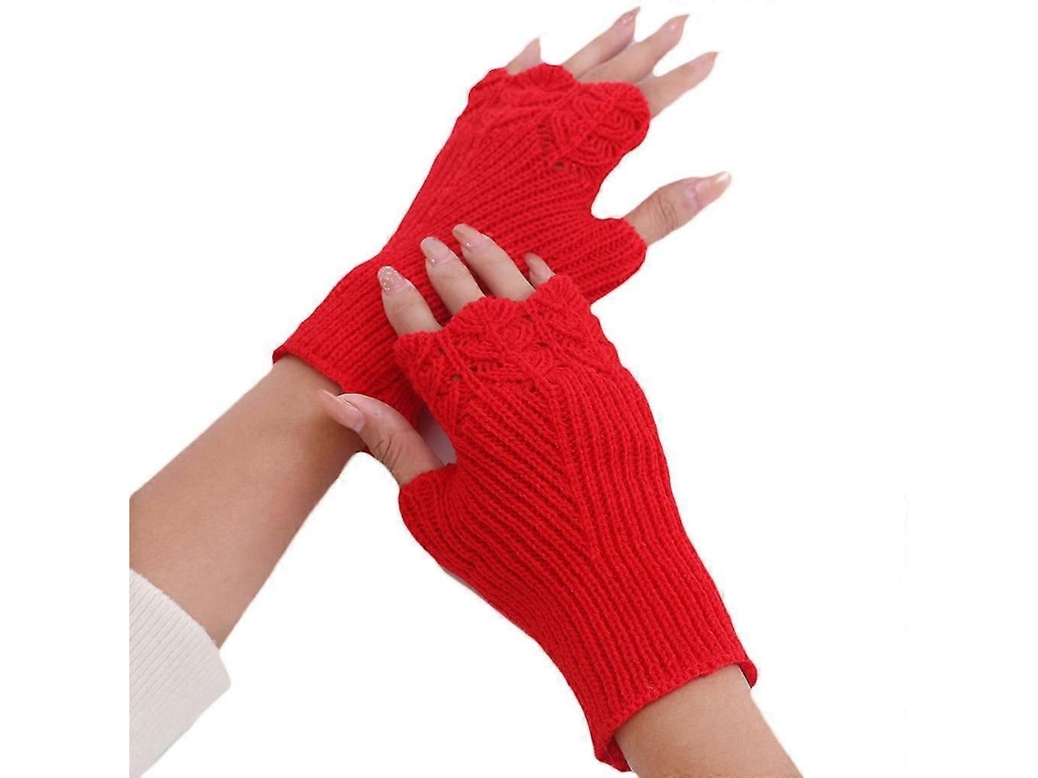 Luvas de Malha Sem Dedos Comprimento do Pulso Luvas Meio Dedo Inverno Luva Quente TAISHENGDA