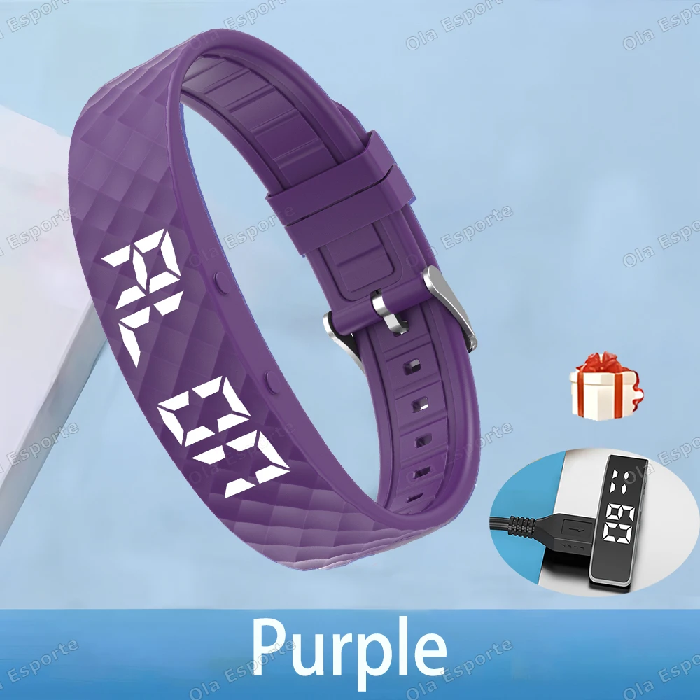 (roxo) Rastreador De Atividades Físicas Com Alarme Vibratório, Monitoramento Do Sono E Pedômetro.
