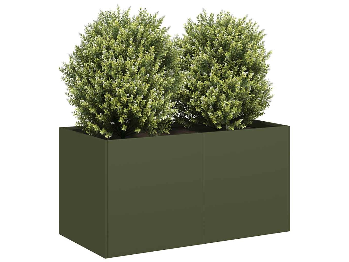 Vidaxl Vaso Floreira 80x40x40 Cm Aço Laminado A Frio Verde