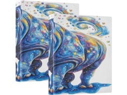 Adesivo Chic Rhinoceros Design Estético, 3,8cm 1,5 Polegadas, 3 Aros com Sacos, Pacote com 1 ou 2 Unidades, 200 Folhas
