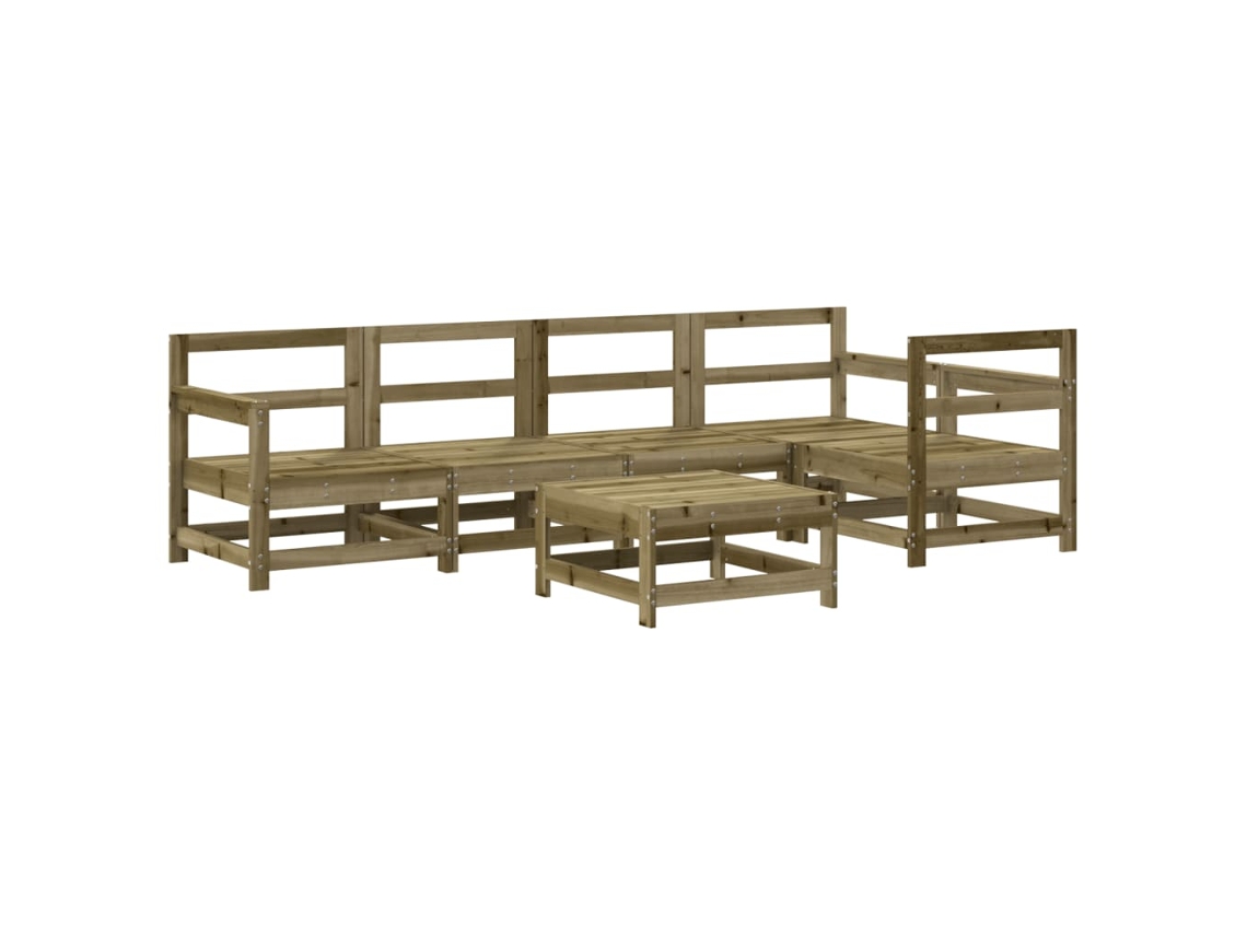 Maison Exclusive - 6 Pcs Conjunto Lounge De Jardim Madeira De Pinho Impregnada
